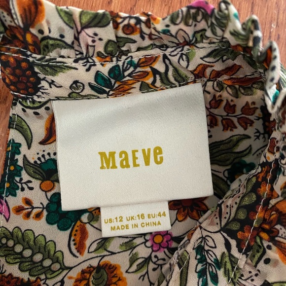 🖤 Anthropologie Maeve Darby Floral Print Sleeveless Blouse - Picture 6 of 7
